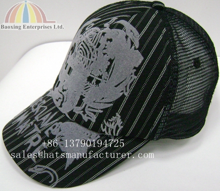 custom trucker cap with flock printing