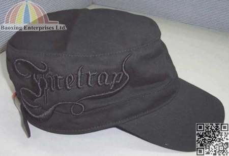 customized flat top military cap with beads