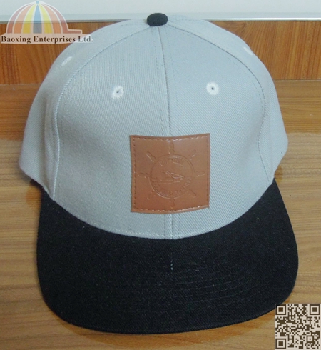 custom embossed leather logo snapback hats